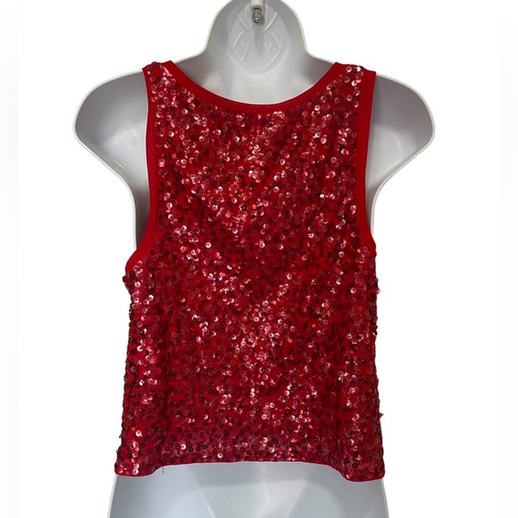 Express red sequin tank top, size S - Picture 2 of 6